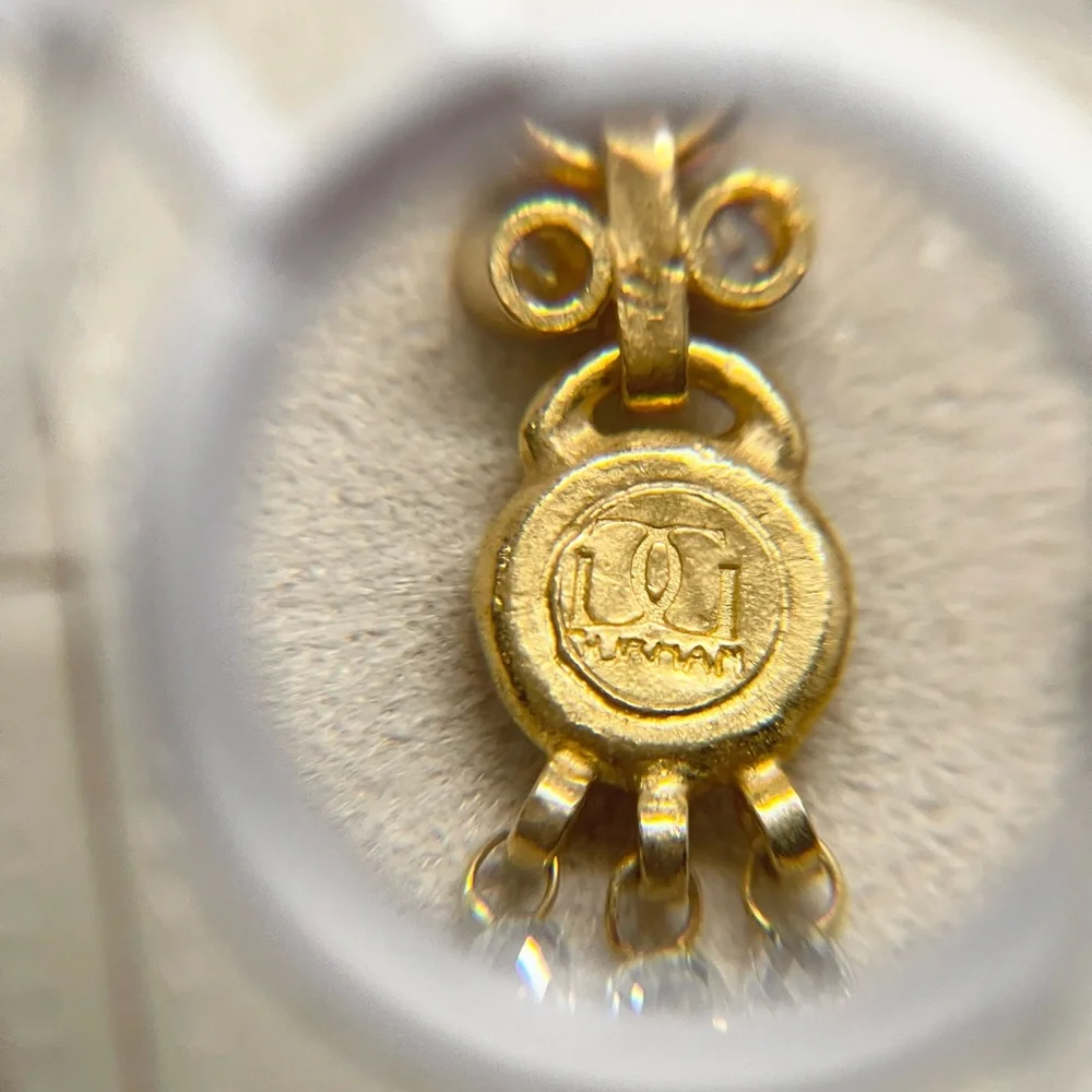 24K Yellow Gold and Diamond Earrings Designed and Hand Made by Gurhan Couture - Picture 6 of 11